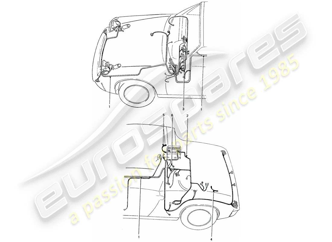 porsche 914 (1974) wiring harnesses part diagram