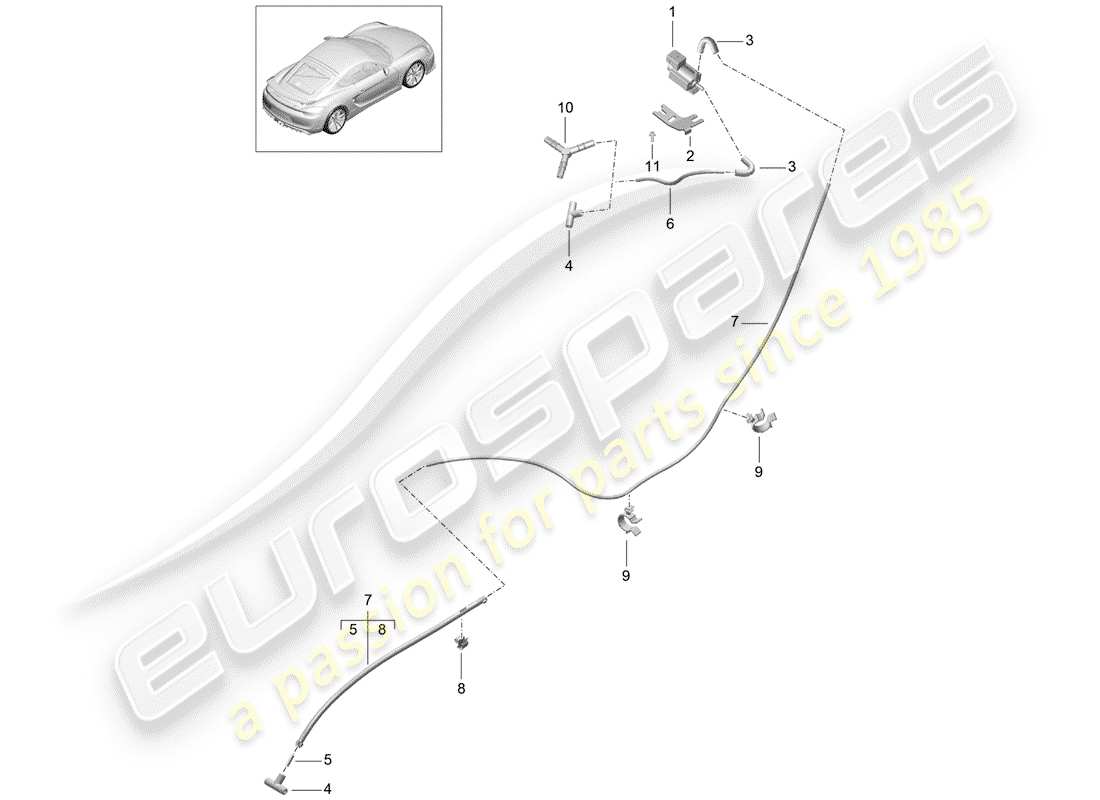 porsche cayman gt4 (2016) exhaust system part diagram