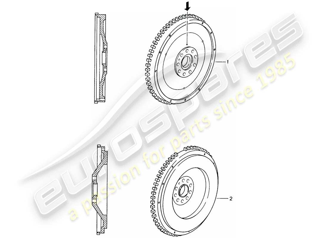 porsche replacement catalogue (2011) flywheel part diagram