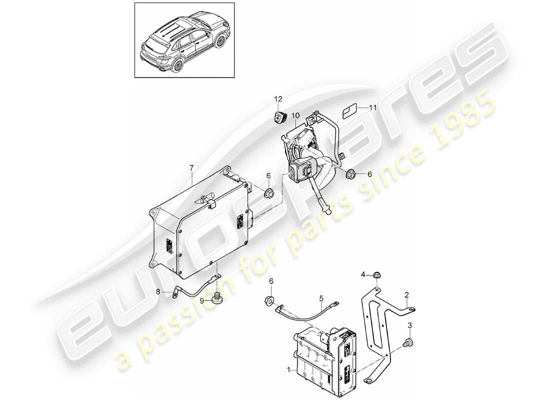 porsche cayenne e2 (2017) heater core part diagram