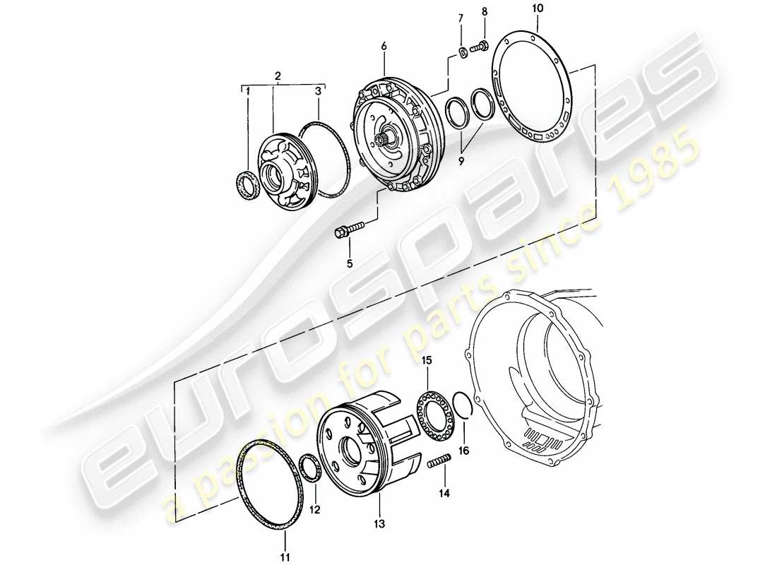 porsche 928 (1983) automatic transmission - primary pump part diagram