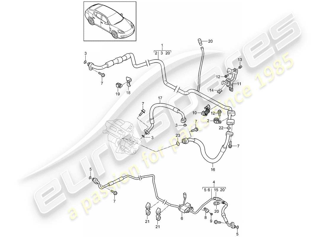 porsche panamera 970 (2010) hybrid part diagram