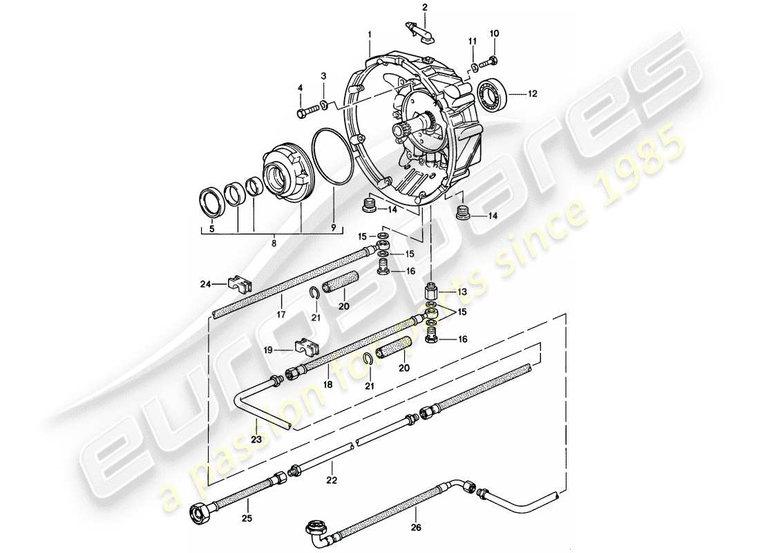 porsche 928 (1983) automatic transmission - transmission case - 1 - d - mj 1983>> - mj 1983 part diagram