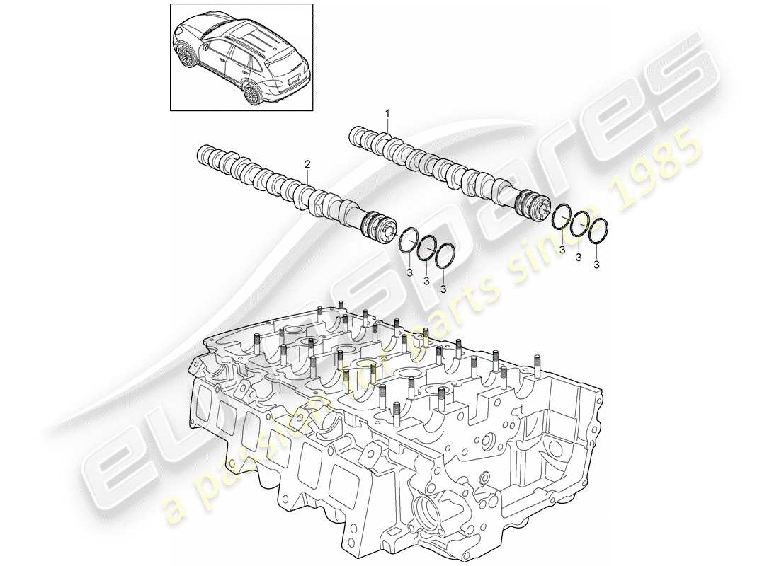 porsche cayenne e2 (2017) camshaft part diagram