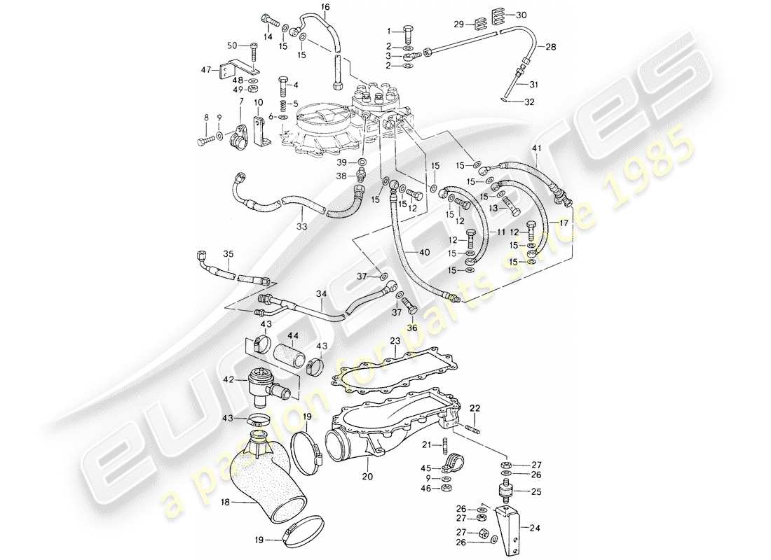 porsche 964 (1993) k-jetronic part diagram