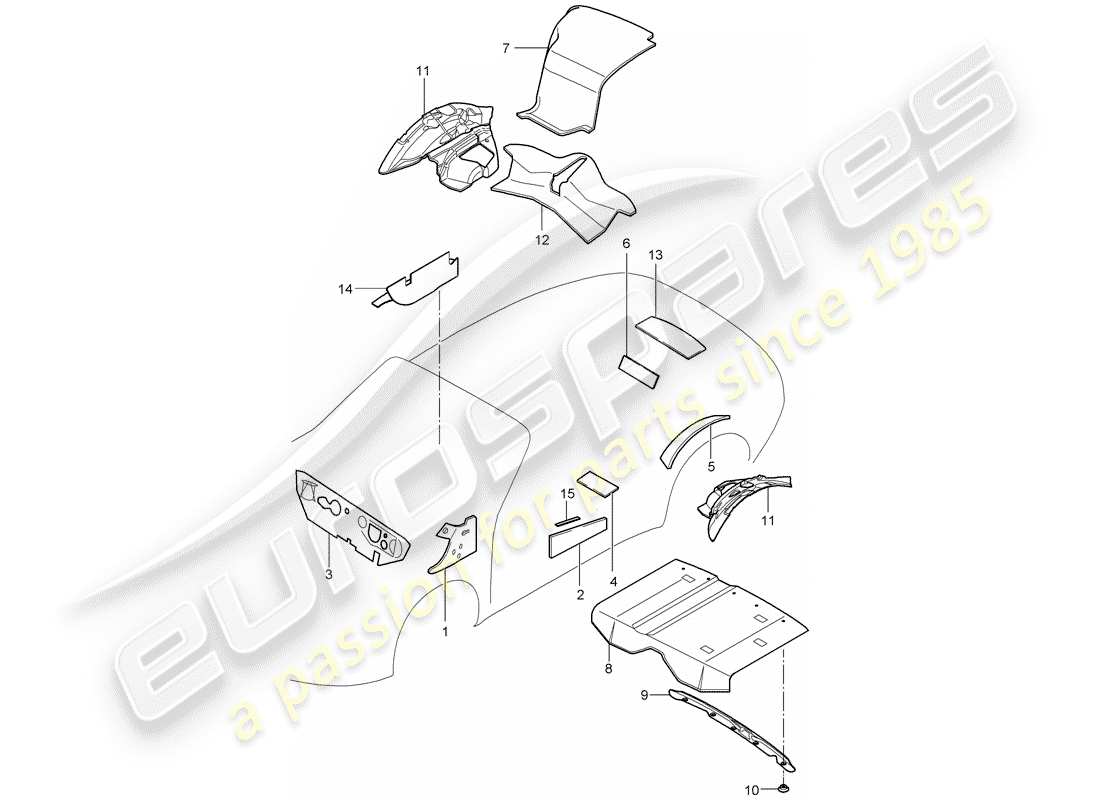 porsche 997 gen. 2 (2011) body shell part diagram