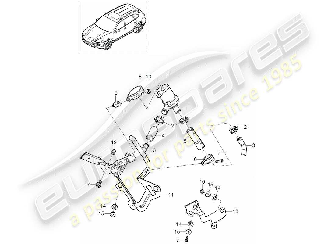 porsche cayenne e2 (2017) heater part diagram