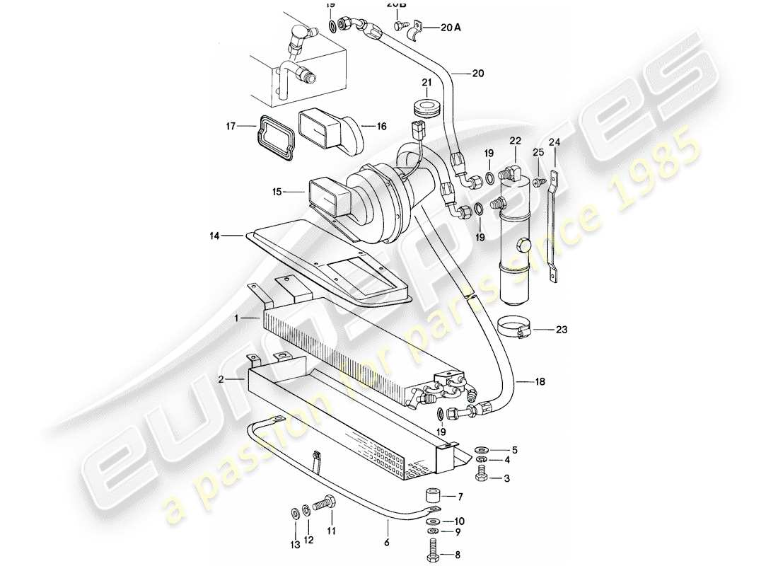 porsche 911 (1986) capacitor - refrigerant line - accessories and others part diagram