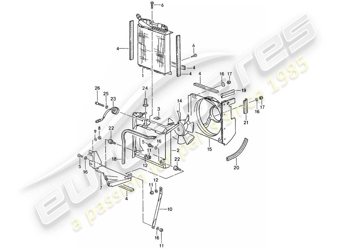 porsche 993 (1994) capacitor - fan part diagram