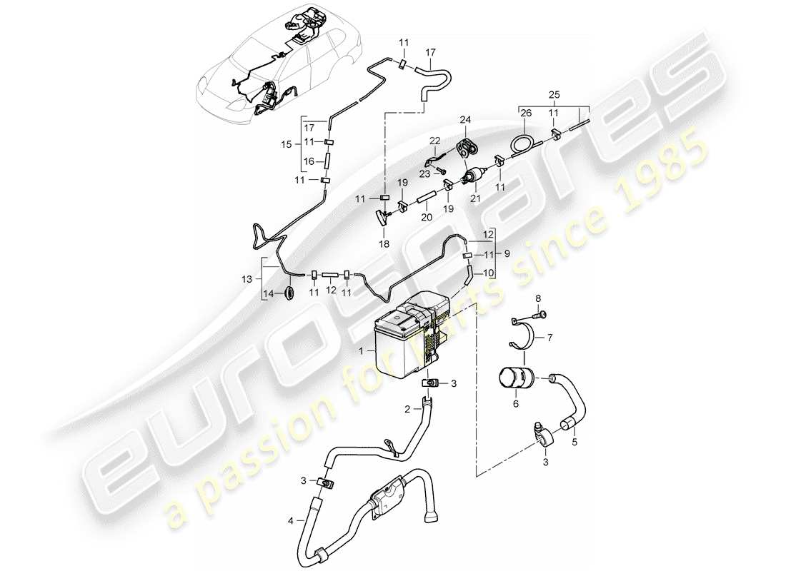 porsche cayenne (2010) additional heater part diagram