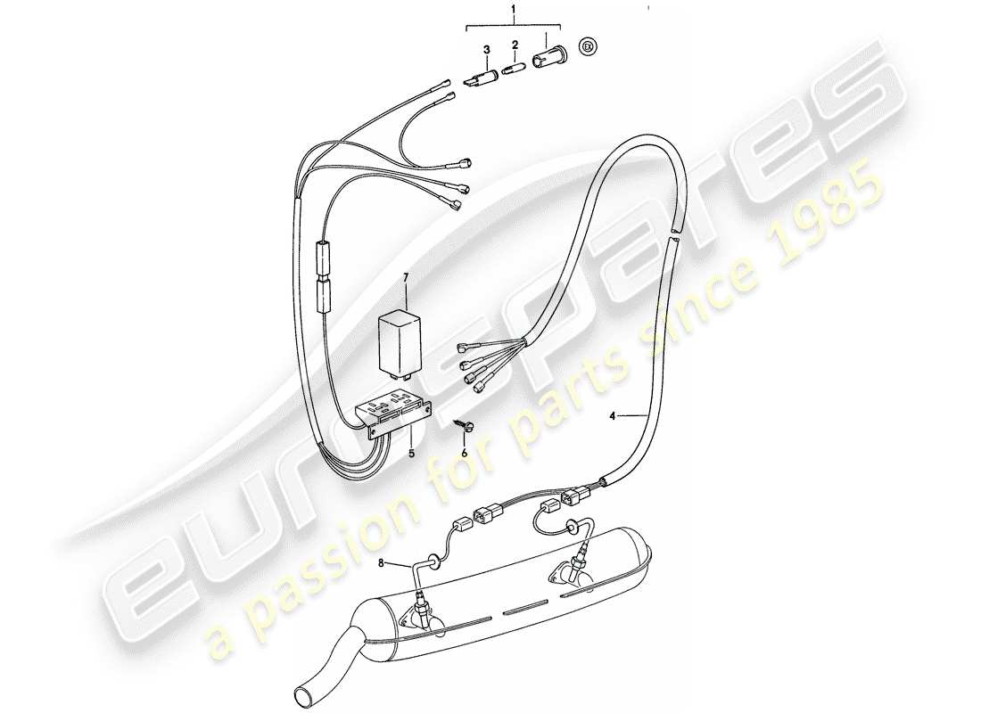 porsche 911 (1974) exhaust gas - temperature monitoring part diagram