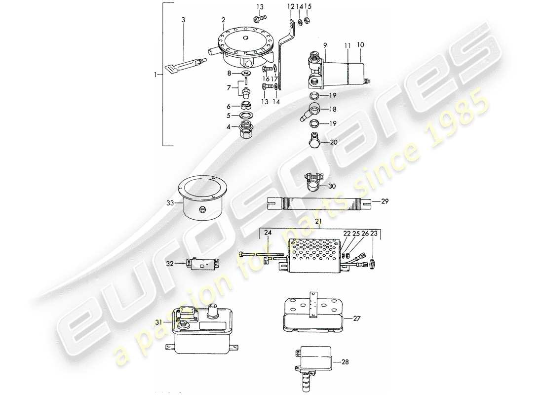 porsche 911/912 (1968) repair material part diagram