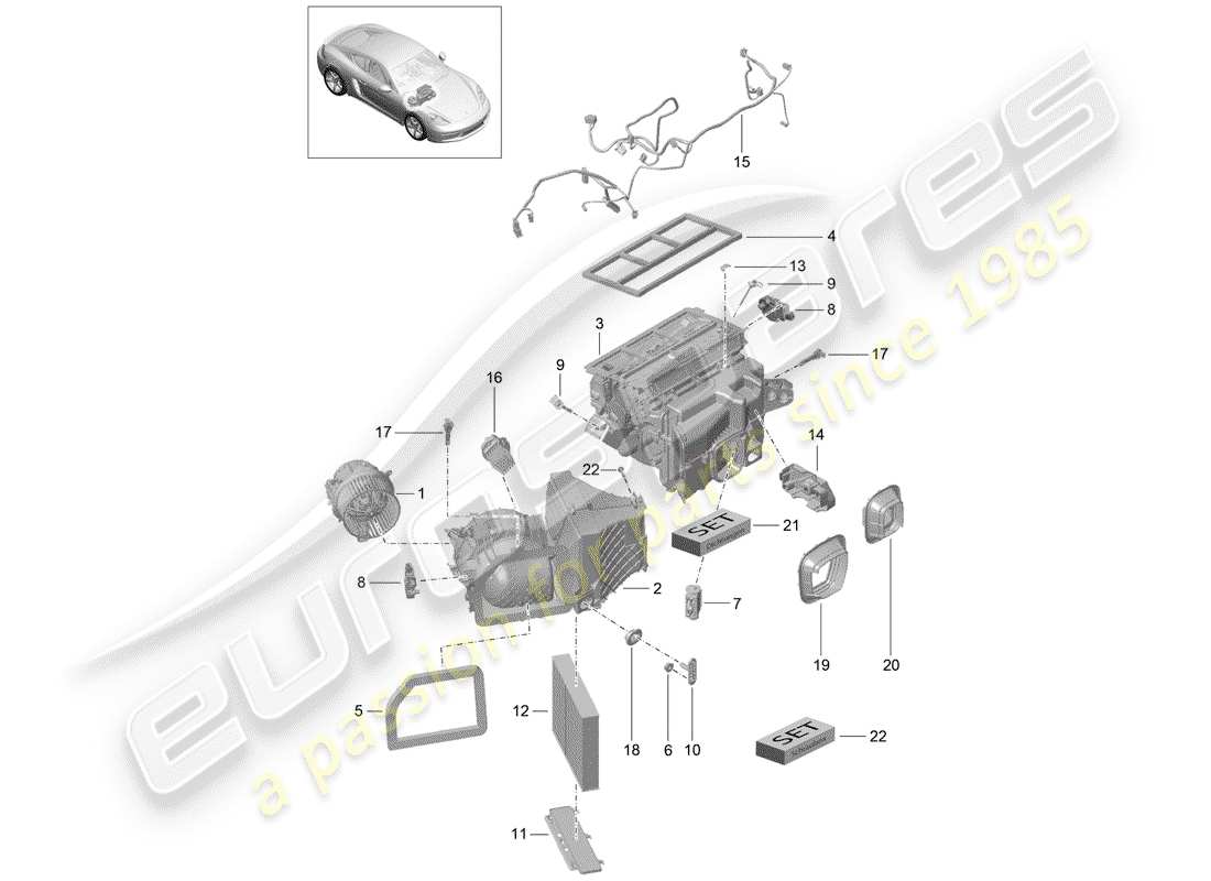 porsche 718 cayman (2019) air conditioner part diagram