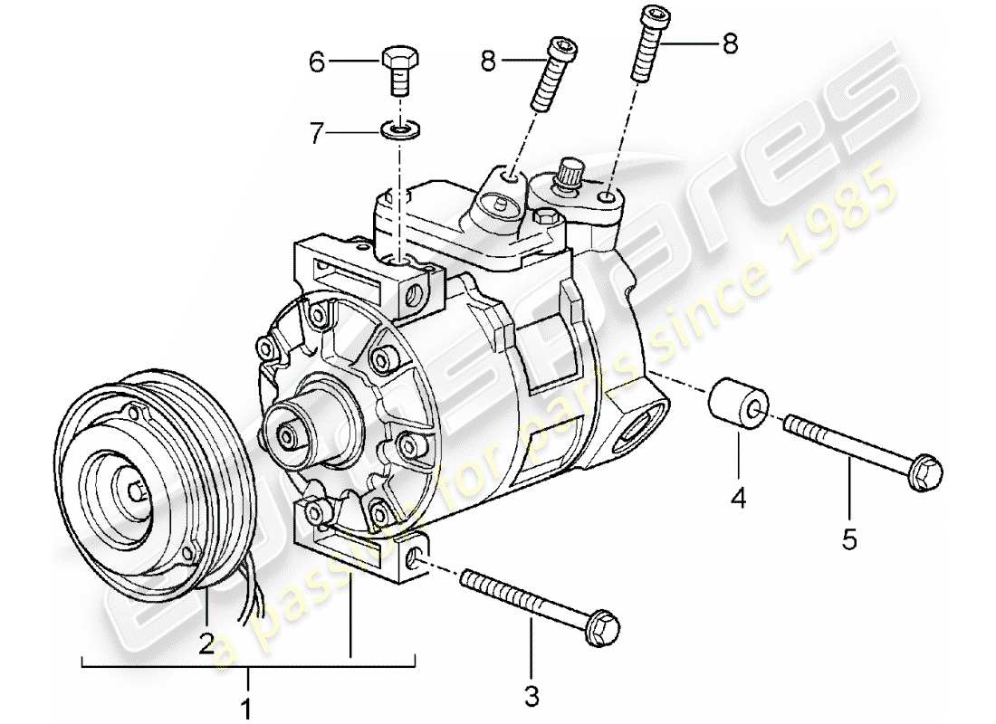 porsche boxster 986 (2000) compressor part diagram