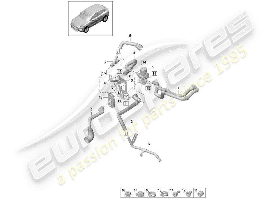 porsche macan (2020) heater part diagram