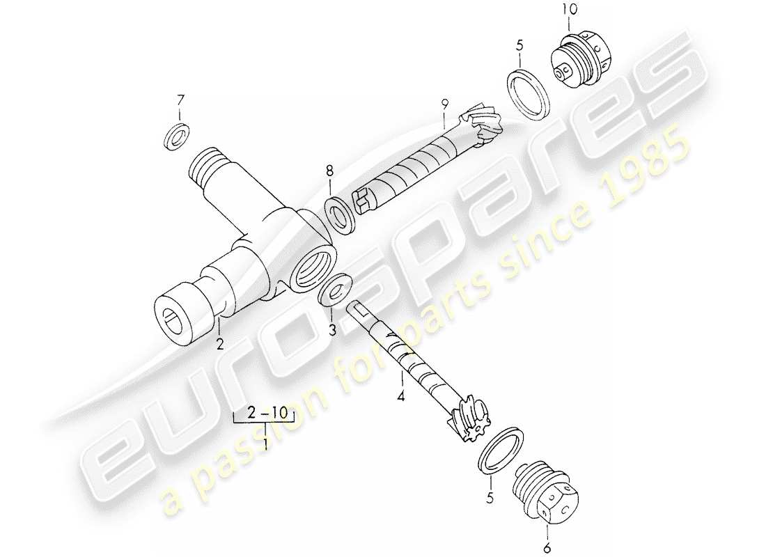 porsche 356b/356c (1965) driving mechanism - tachometer part diagram