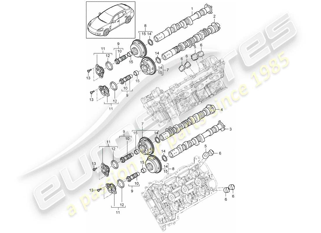 porsche panamera 970 (2010) camshaft part diagram