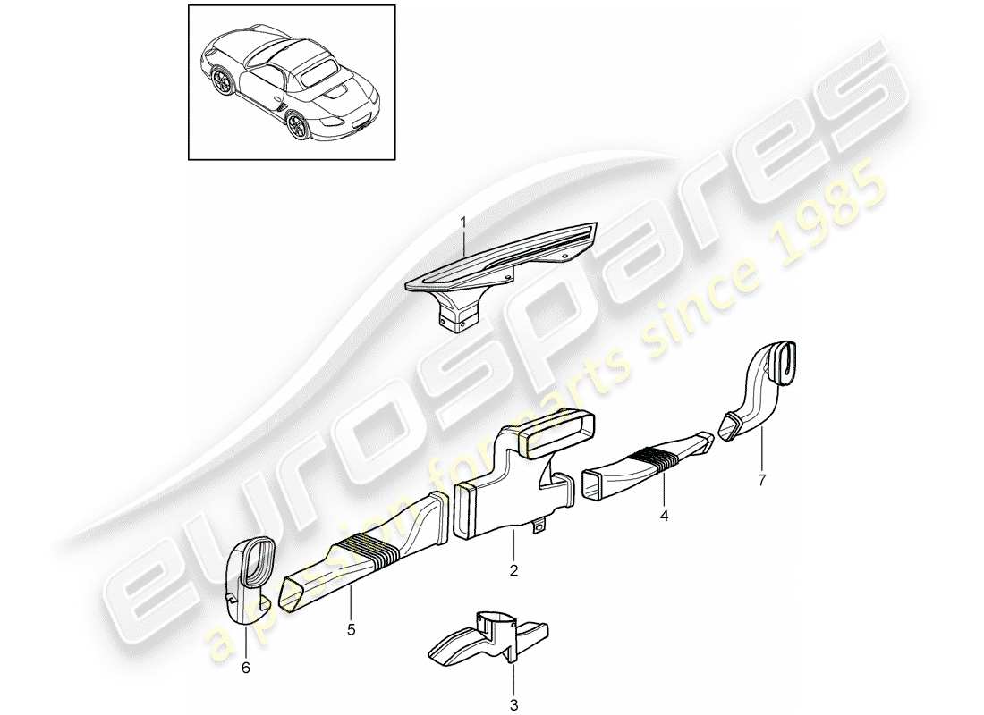 porsche boxster 987 (2012) heater part diagram