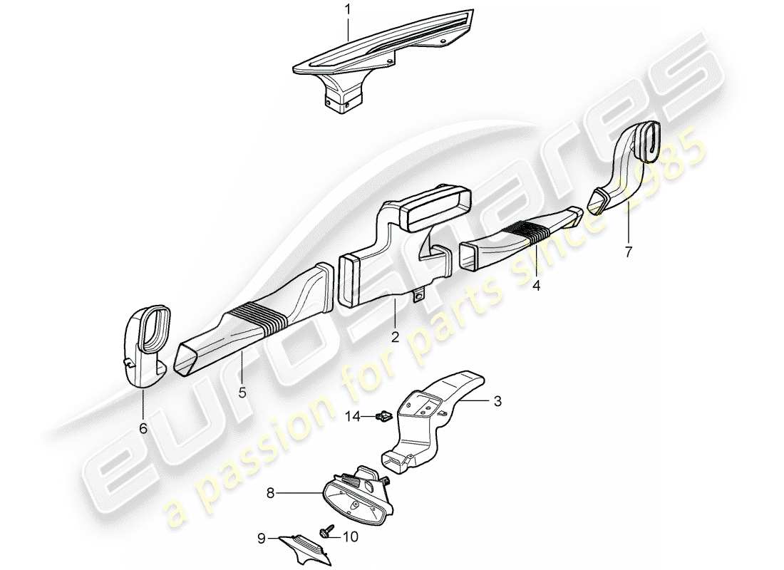 porsche cayman 987 (2007) heater part diagram