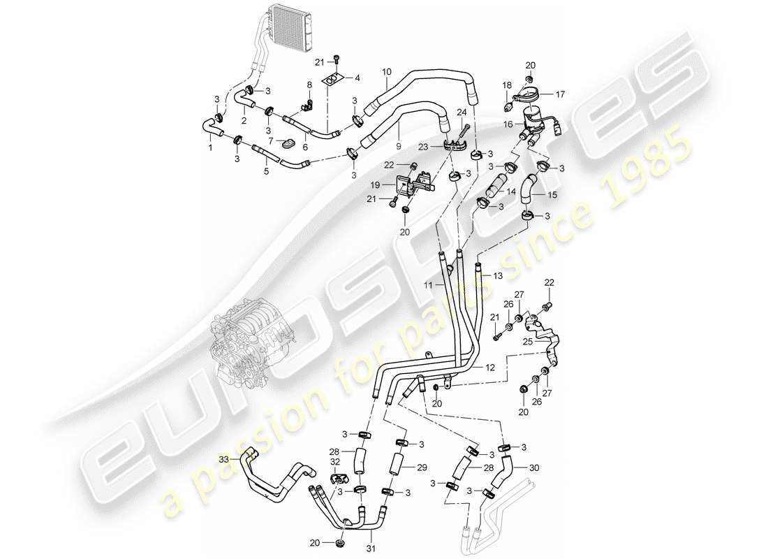 porsche cayenne (2009) heater part diagram