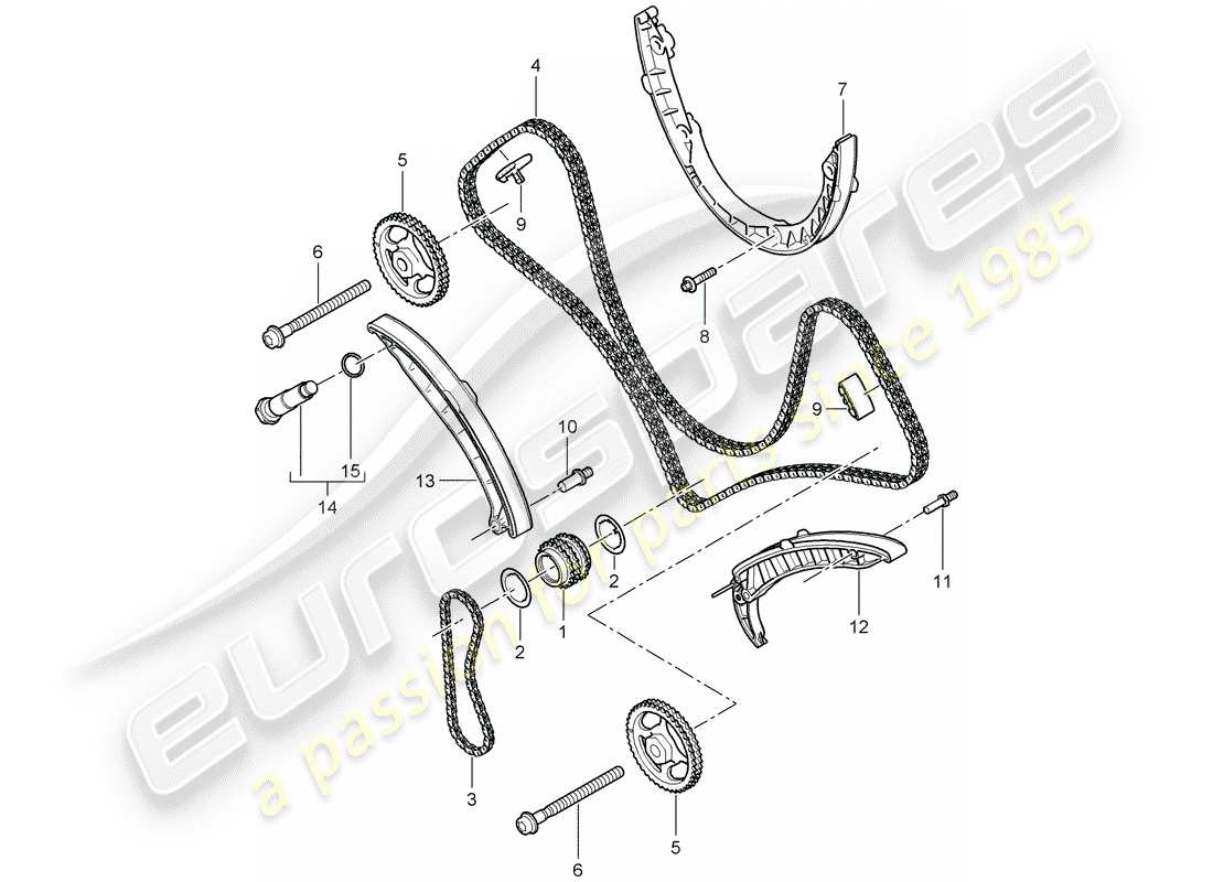 porsche cayenne (2010) timing chain part diagram