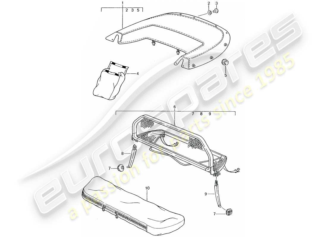 porsche tequipment catalogue (2001) boot cover part diagram