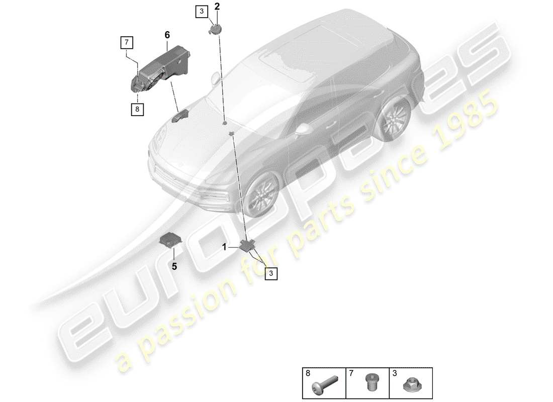 porsche cayenne e3 (2019) electronic control module part diagram