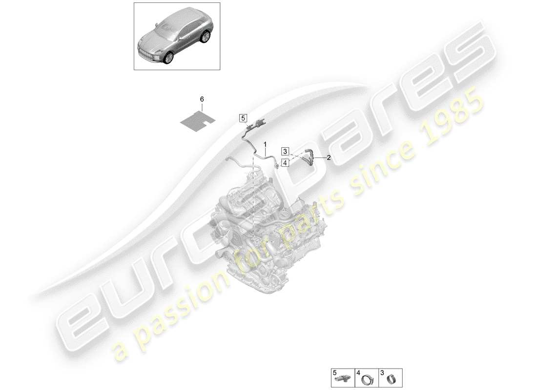 porsche macan (2019) breather line part diagram