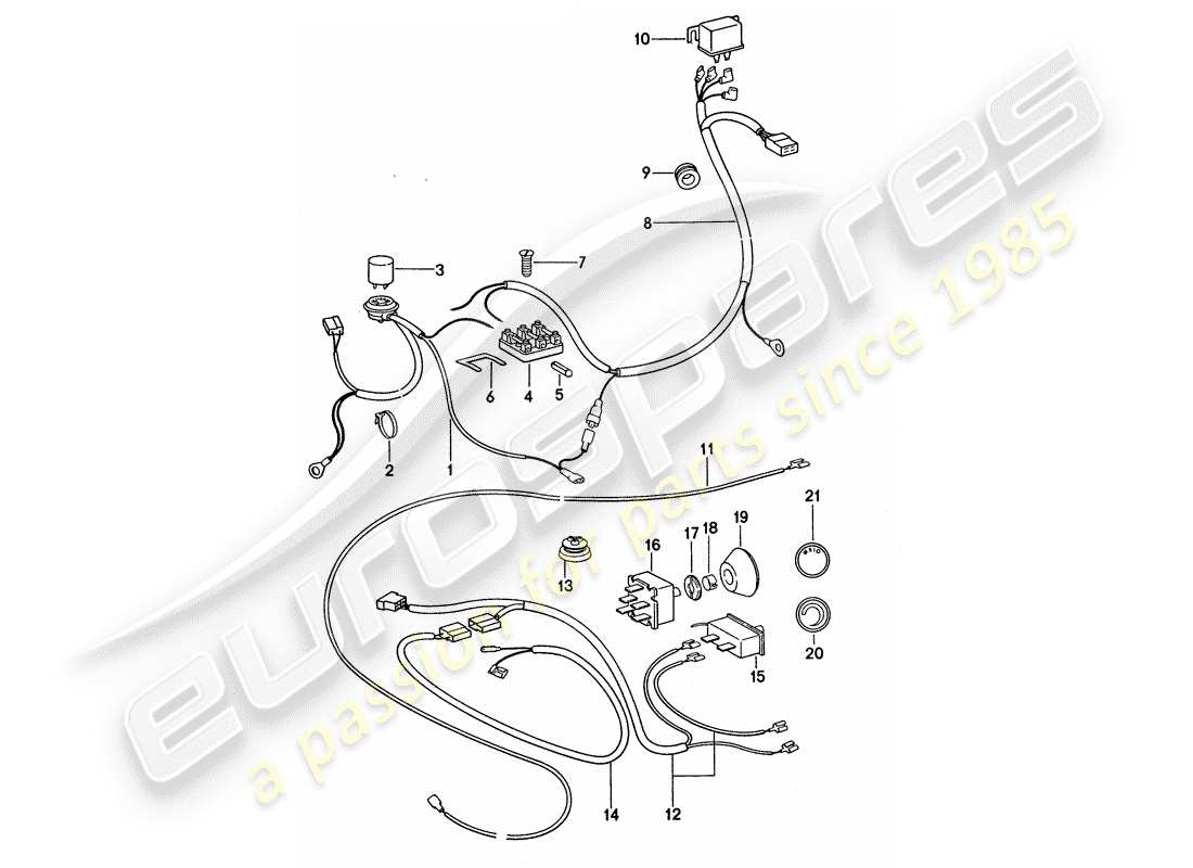 porsche 911 turbo (1977) air conditioner - electrical components part diagram