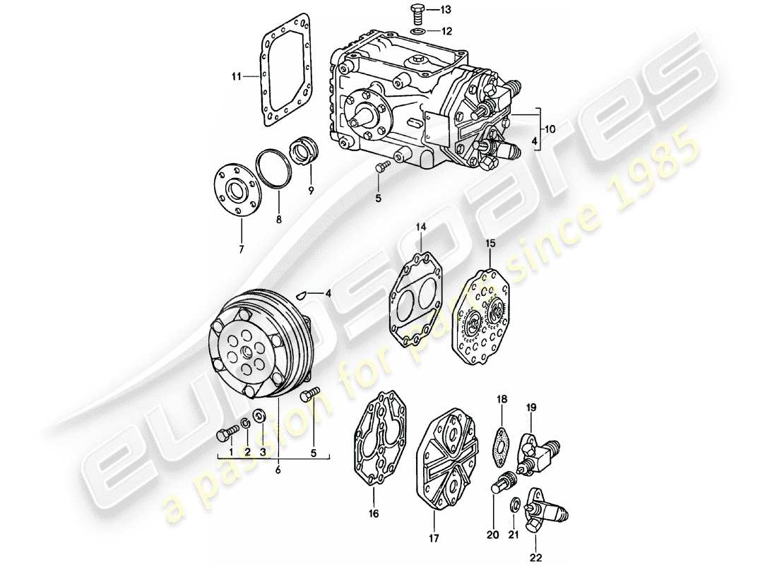 porsche 911 (1982) compressor part diagram