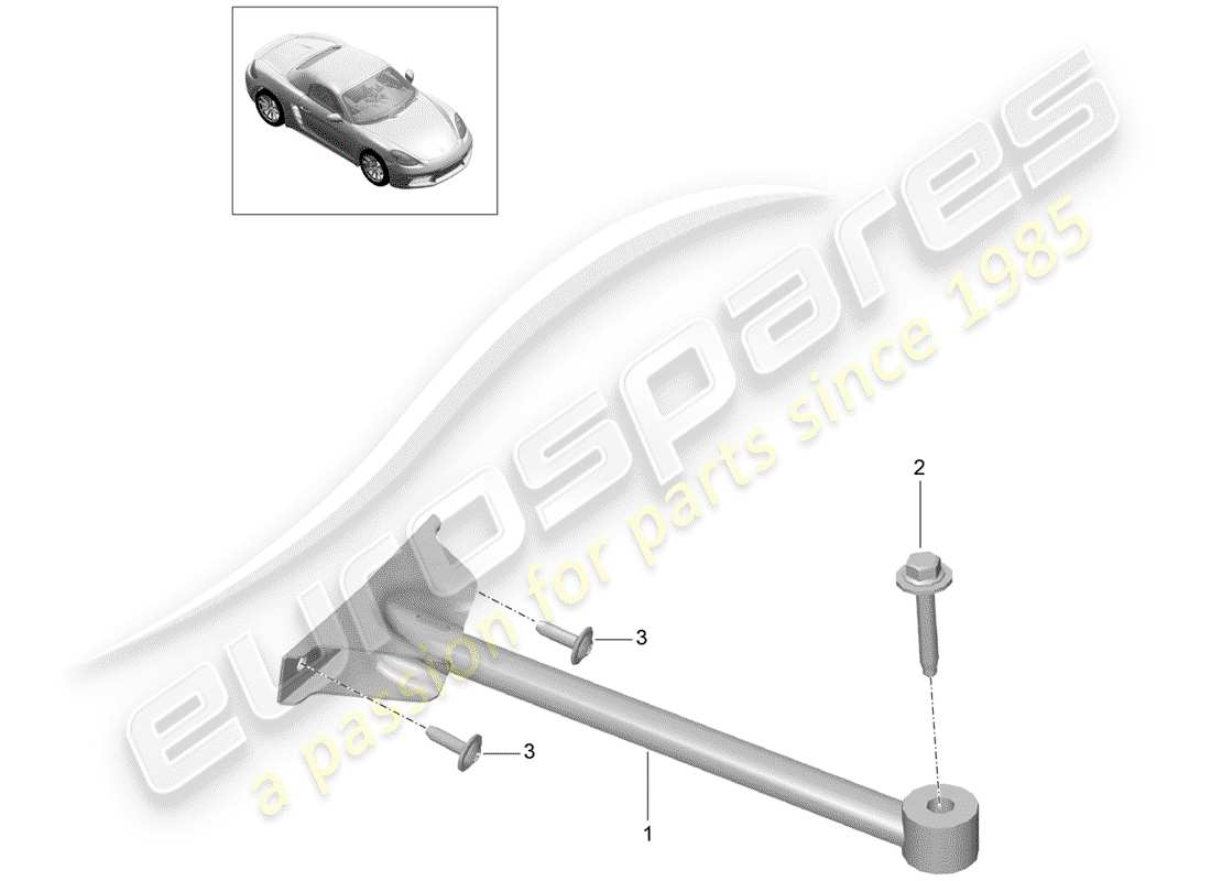 porsche 718 boxster (2018) dome strut part diagram