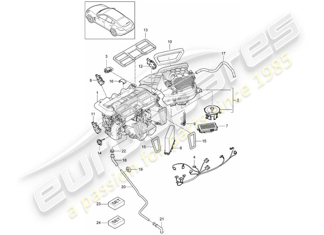 porsche panamera 970 (2010) air conditioner part diagram