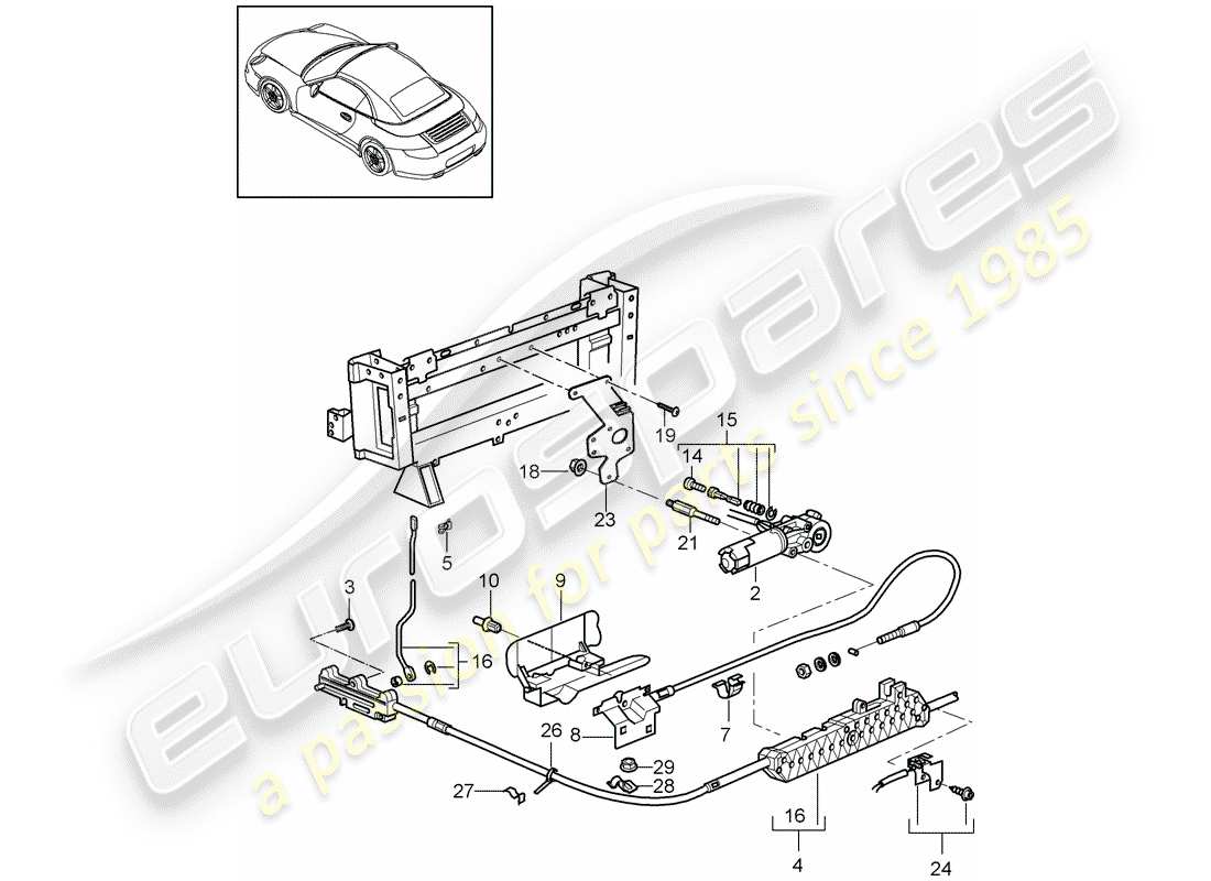 porsche 997 gen. 2 (2010) driving mechanism part diagram