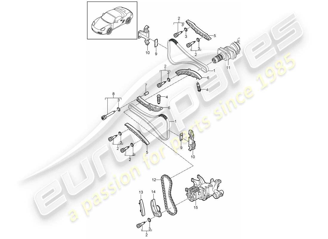 porsche boxster 987 (2012) valve control part diagram