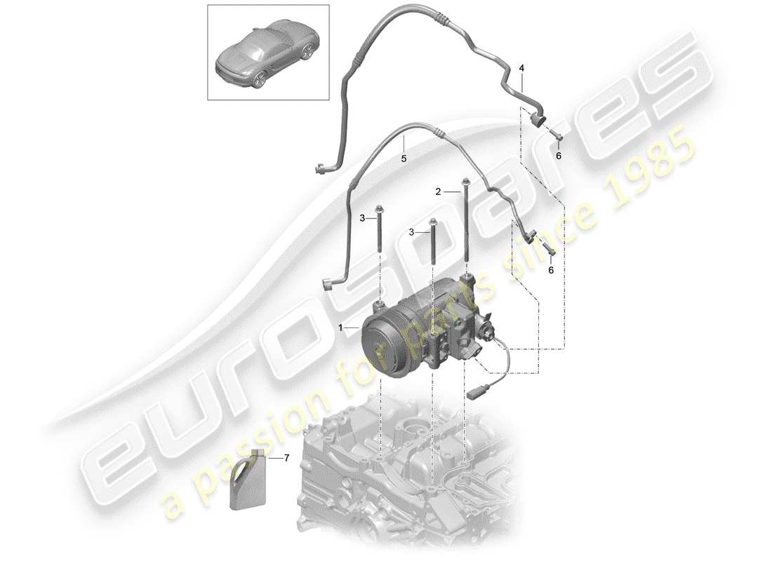 porsche boxster 981 (2016) compressor part diagram