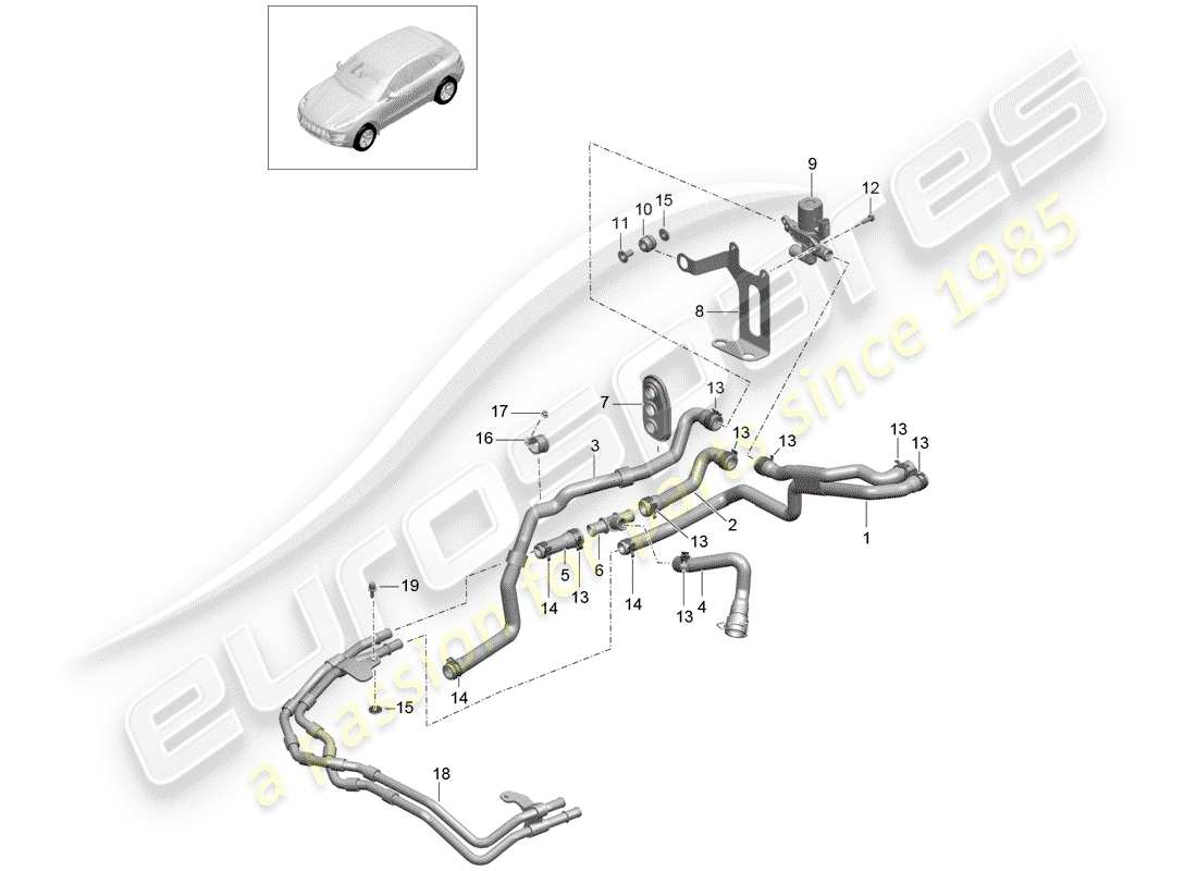 porsche macan (2018) heater part diagram