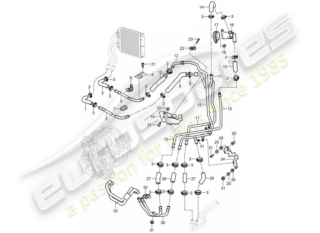 porsche cayenne (2006) air con./heating/aux. heater part diagram