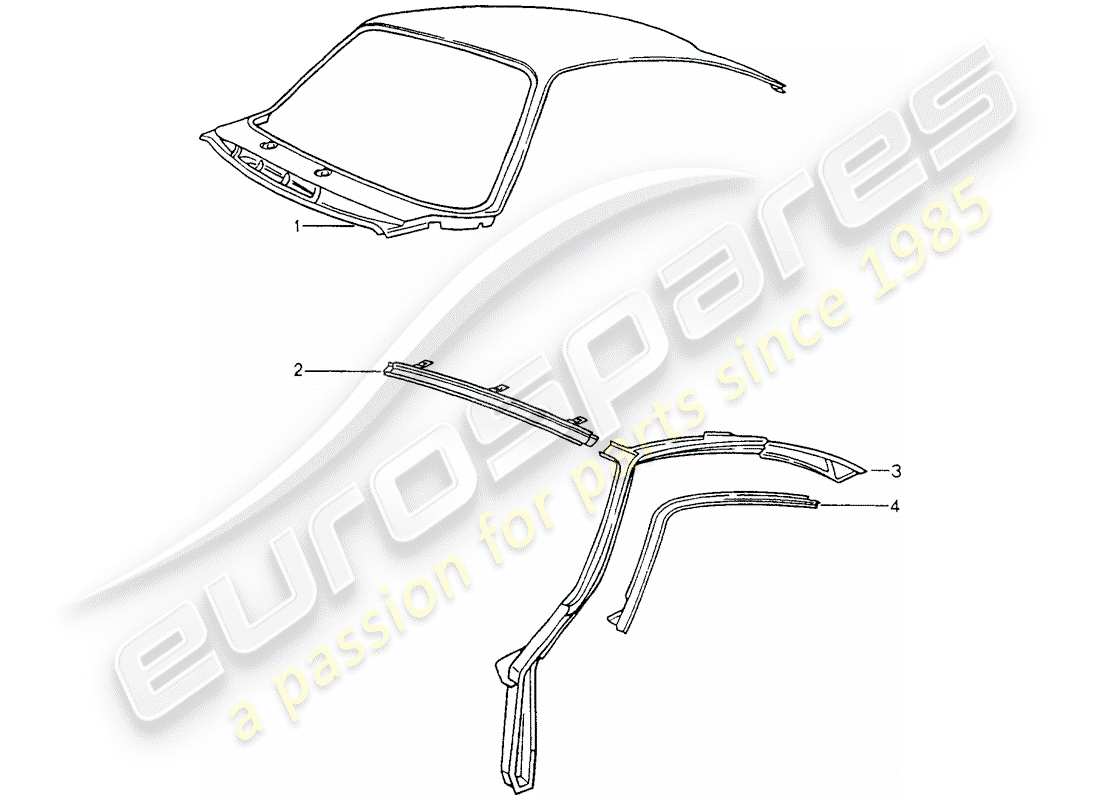 porsche 964 (1993) exterior panelling part diagram