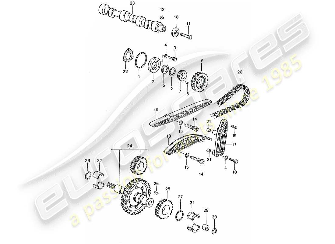 porsche 964 (1993) valve control part diagram