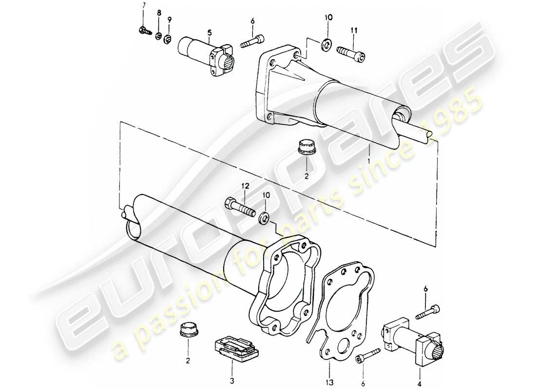 porsche 964 (1993) central tube part diagram