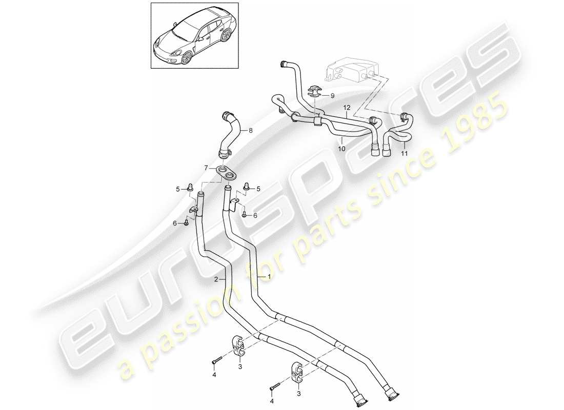 porsche panamera 970 (2012) hybrid part diagram