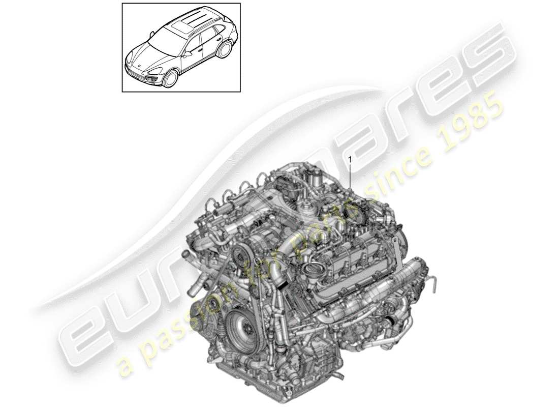 porsche cayenne e2 (2016) replacement engine part diagram