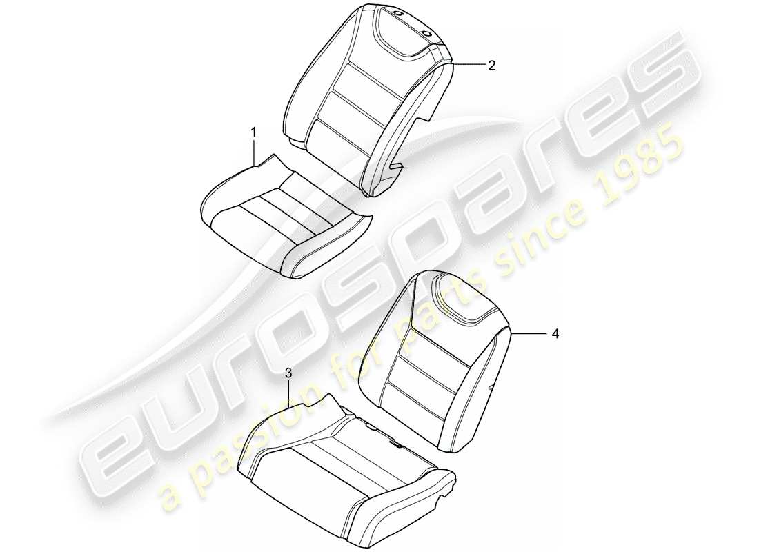 porsche cayenne (2004) seat covers part diagram