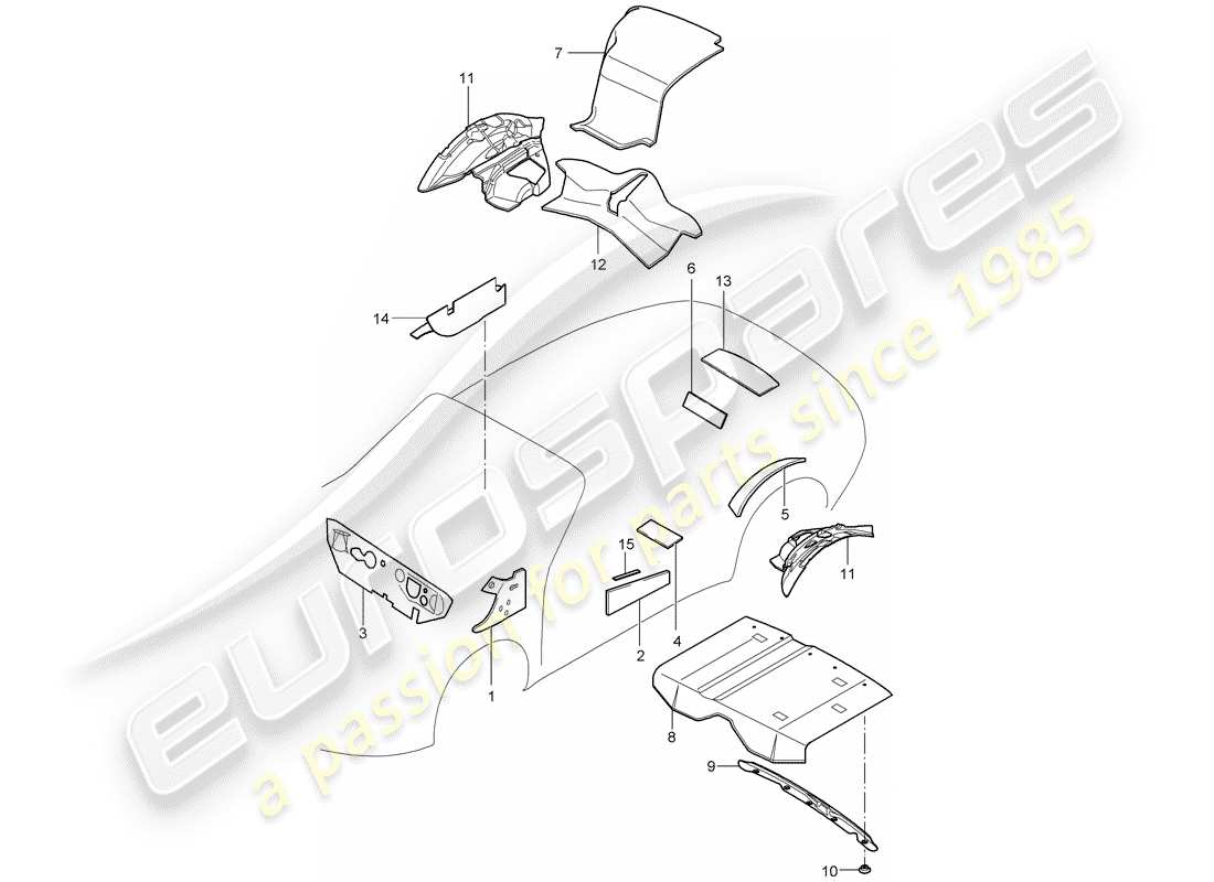 porsche 997 (2006) body shell part diagram