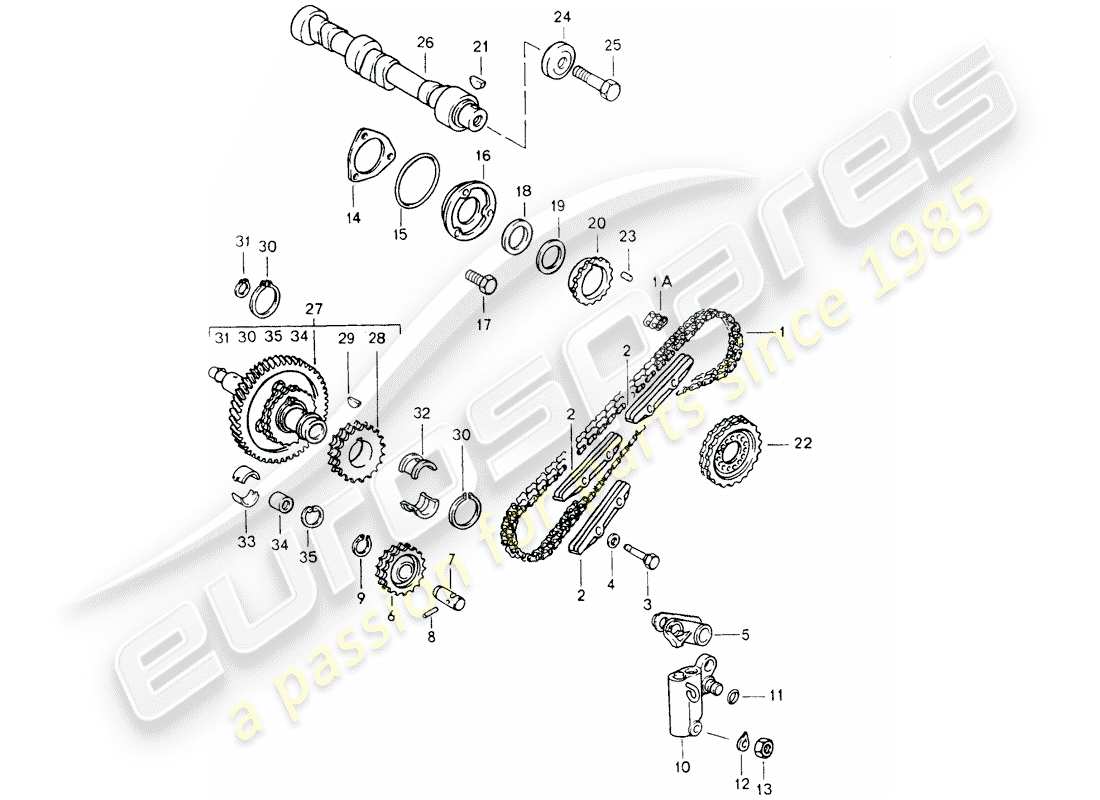 porsche 964 (1993) valve control part diagram