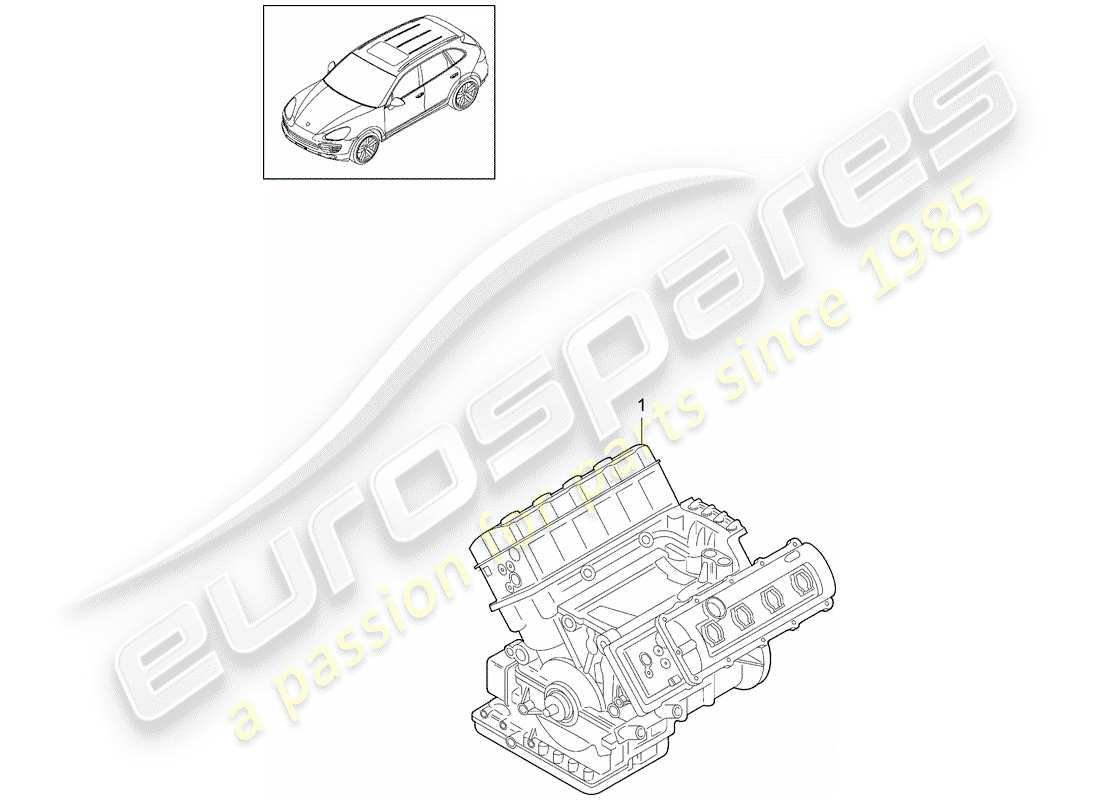 porsche cayenne e2 (2016) long block part diagram