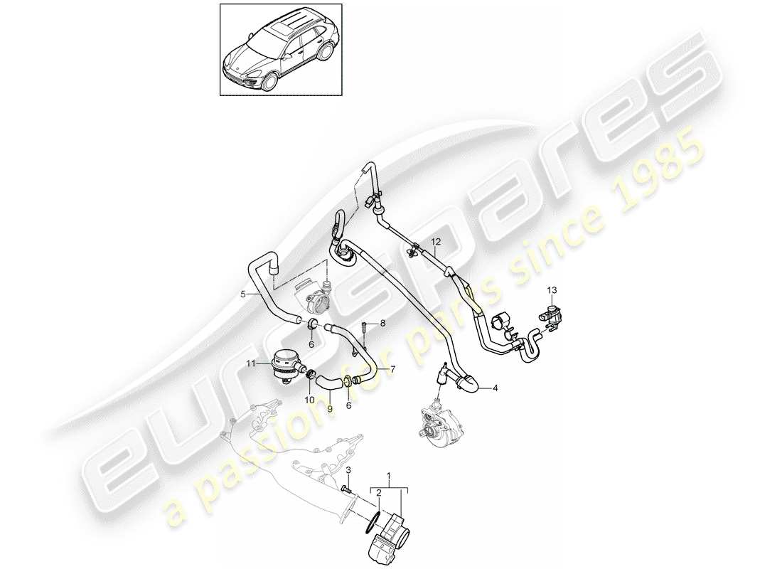 porsche cayenne e2 (2014) throttle body part diagram