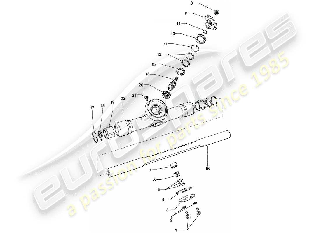 porsche 914 (1975) steering gear - repair material part diagram