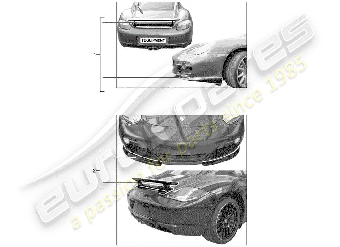 porsche tequipment catalogue (2001) aerokit part diagram