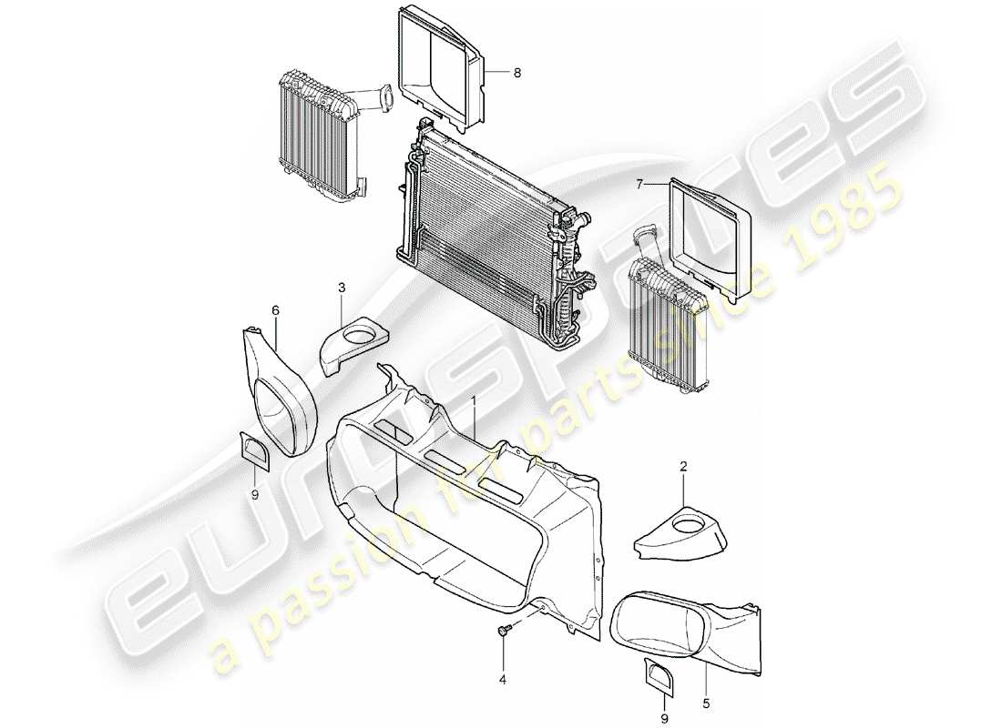 porsche cayenne (2003) air duct part diagram